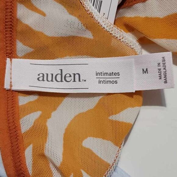 (2) Auden Animal Print Mesh Thong Underwear Panties Orange Medium NEW - Picture 3 of 9
